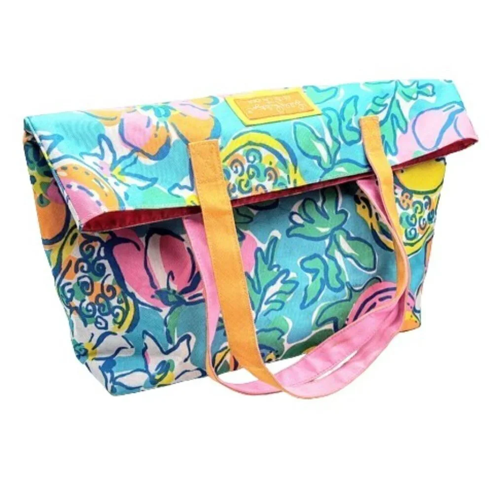 Lilly Pulitzer for Estee Lauder Floral Cotton Canvas Tote Bag